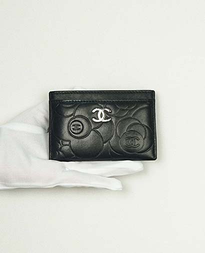 Chanel Camellia Card Holder, front view